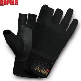 Перчатки рыболовные без трех пальцев RAPALA ProWear Titanium 24403-1-L