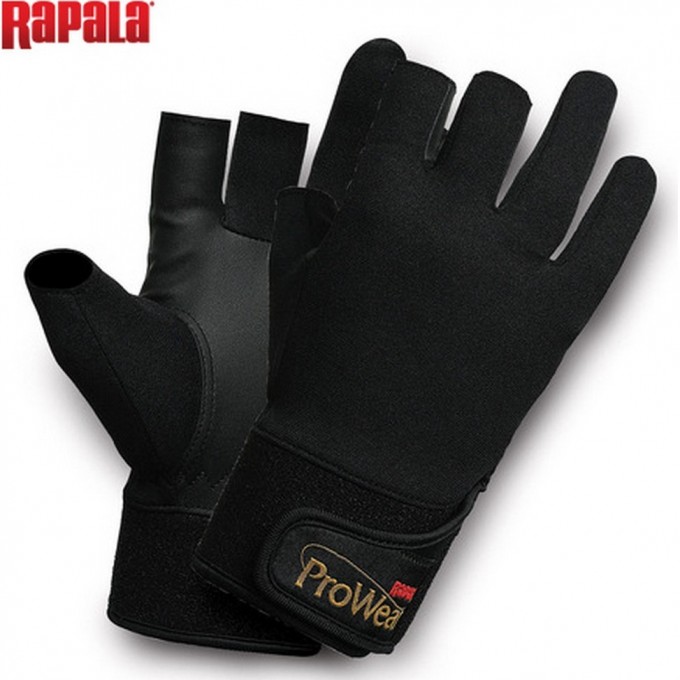 Перчатки рыболовные без трех пальцев RAPALA ProWear Titanium 24403-1-L