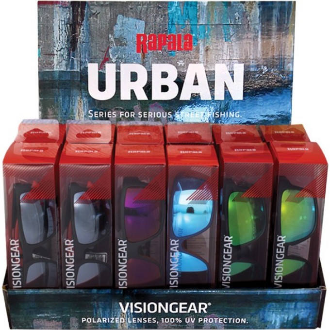 Стенд RAPALA Urban с очками 293A 293B 314A по 4 шт. RUVGD4